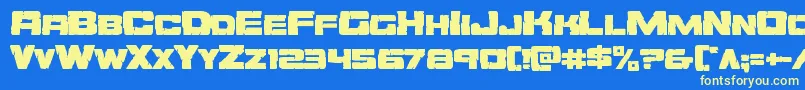 Orecrusherexpand Font – Yellow Fonts on Blue Background