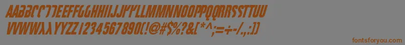 フォントFightthis – 茶色の文字が灰色の背景にあります。