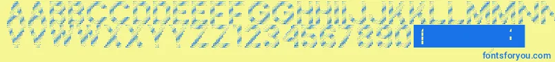 Foilness Font – Blue Fonts on Yellow Background