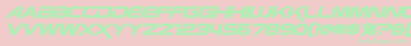 Police ZebulonBoldItalic – polices vertes sur fond rose
