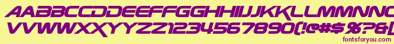 ZebulonBoldItalic Font – Purple Fonts on Yellow Background