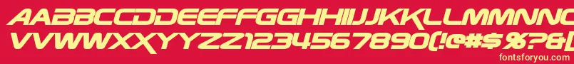ZebulonBoldItalic Font – Yellow Fonts on Red Background