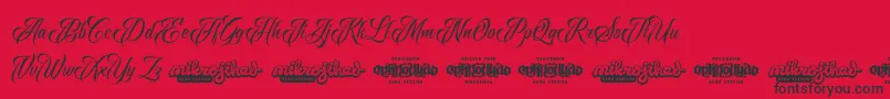 RavenScriptDemo Font – Black Fonts on Red Background