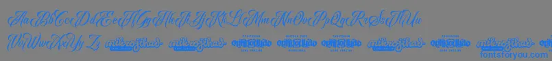 RavenScriptDemo-Schriftart – Blaue Schriften auf grauem Hintergrund