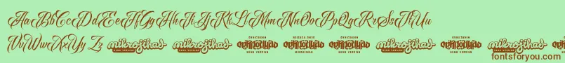 RavenScriptDemo Font – Brown Fonts on Green Background