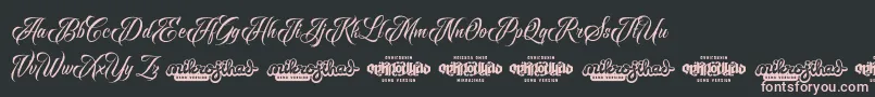 RavenScriptDemo Font – Pink Fonts on Black Background