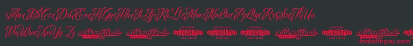 RavenScriptDemo Font – Red Fonts on Black Background