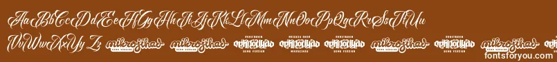 RavenScriptDemo Font – White Fonts on Brown Background