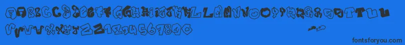 JokerSize Font – Black Fonts on Blue Background