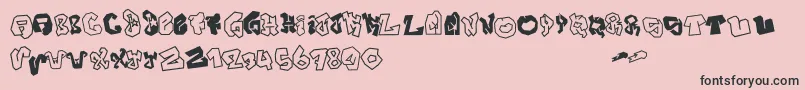 JokerSize-Schriftart – Schwarze Schriften auf rosa Hintergrund