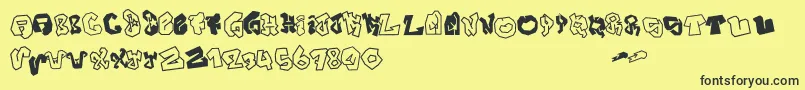 JokerSize-Schriftart – Schwarze Schriften auf gelbem Hintergrund