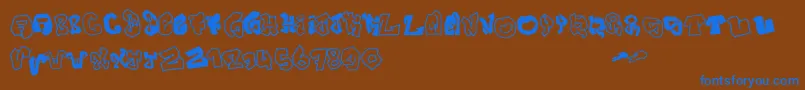 JokerSize Font – Blue Fonts on Brown Background