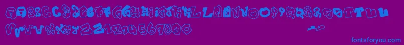 JokerSize-fontti – siniset fontit violetilla taustalla