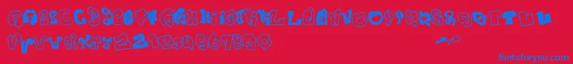 フォントJokerSize – 赤い背景に青い文字