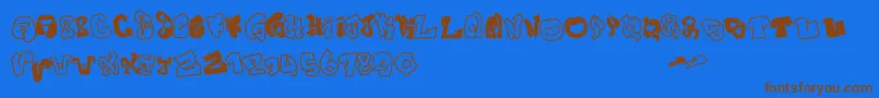 JokerSize Font – Brown Fonts on Blue Background
