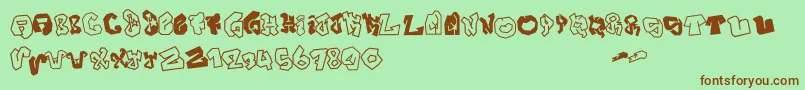 JokerSize-fontti – ruskeat fontit vihreällä taustalla