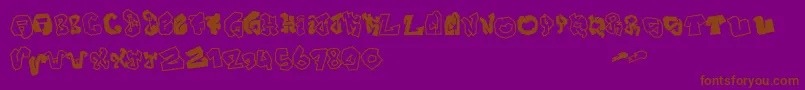 JokerSize-fontti – ruskeat fontit violetilla taustalla