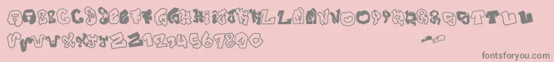 JokerSize-fontti – harmaat kirjasimet vaaleanpunaisella taustalla