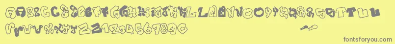 JokerSize-Schriftart – Graue Schriften auf gelbem Hintergrund