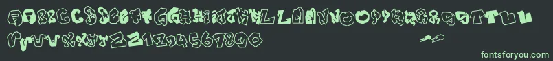 JokerSize-fontti – vihreät fontit mustalla taustalla
