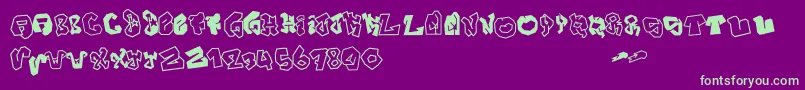 フォントJokerSize – 紫の背景に緑のフォント