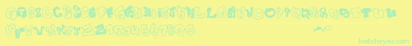 フォントJokerSize – 黄色い背景に緑の文字