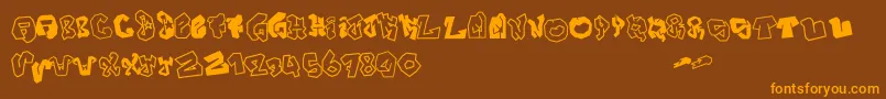 JokerSize Font – Orange Fonts on Brown Background