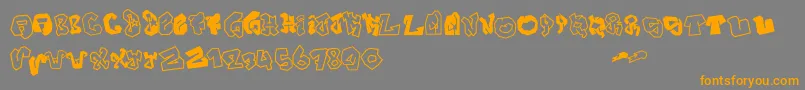 フォントJokerSize – オレンジの文字は灰色の背景にあります。