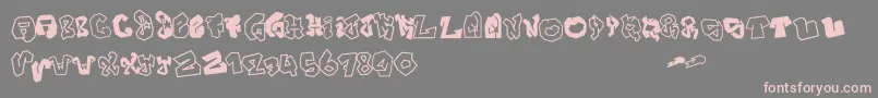 JokerSize-Schriftart – Rosa Schriften auf grauem Hintergrund