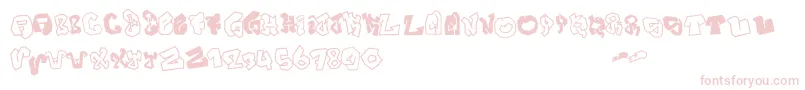 JokerSize-Schriftart – Rosa Schriften auf weißem Hintergrund