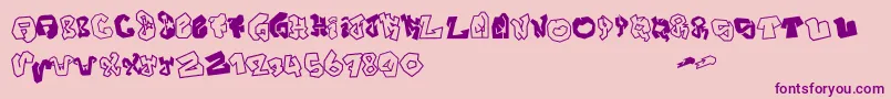 フォントJokerSize – ピンクの背景に紫のフォント