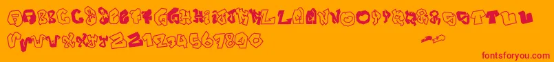 フォントJokerSize – オレンジの背景に赤い文字