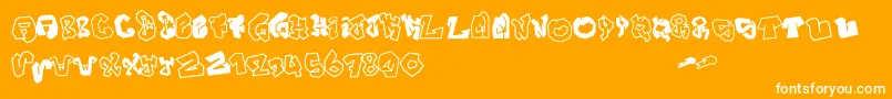 Шрифт JokerSize – белые шрифты на оранжевом фоне