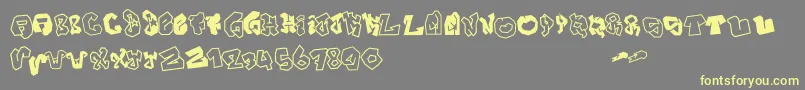 JokerSize-Schriftart – Gelbe Schriften auf grauem Hintergrund