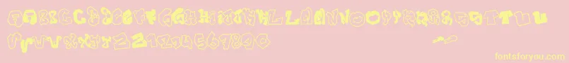 フォントJokerSize – 黄色のフォント、ピンクの背景