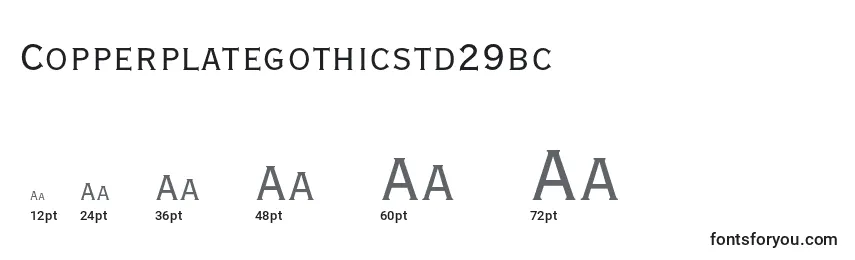 Размеры шрифта Copperplategothicstd29bc