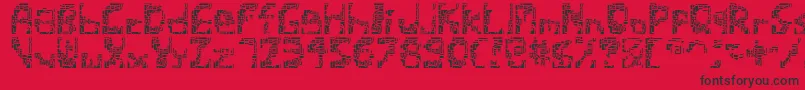 Shatteredsiliconwafers Font – Black Fonts on Red Background