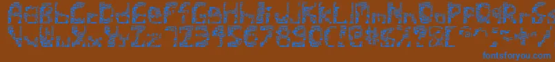 Shatteredsiliconwafers Font – Blue Fonts on Brown Background