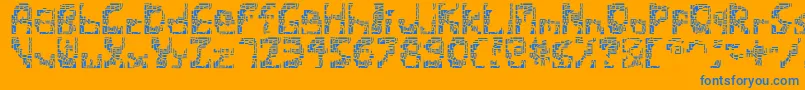 Shatteredsiliconwafers Font – Blue Fonts on Orange Background