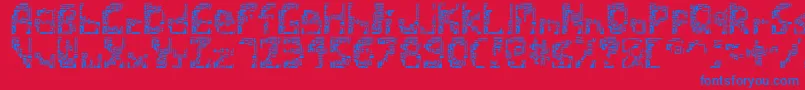 Shatteredsiliconwafers Font – Blue Fonts on Red Background