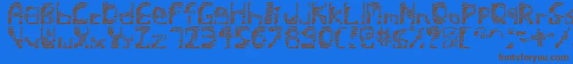 Shatteredsiliconwafers Font – Brown Fonts on Blue Background