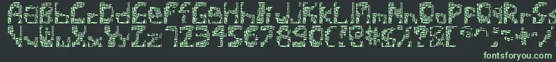 フォントShatteredsiliconwafers – 黒い背景に緑の文字