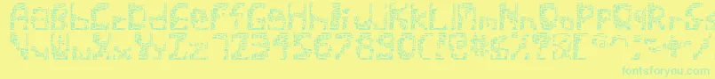 fuente Shatteredsiliconwafers – Fuentes Verdes Sobre Fondo Amarillo