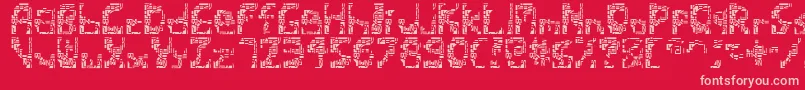 Shatteredsiliconwafers Font – Pink Fonts on Red Background