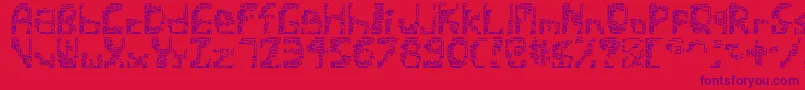 Shatteredsiliconwafers Font – Purple Fonts on Red Background