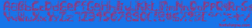 Shatteredsiliconwafers Font – Red Fonts on Blue Background