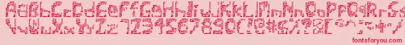 Shatteredsiliconwafers Font – Red Fonts on Pink Background