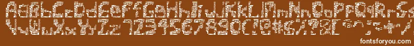 フォントShatteredsiliconwafers – 茶色の背景に白い文字