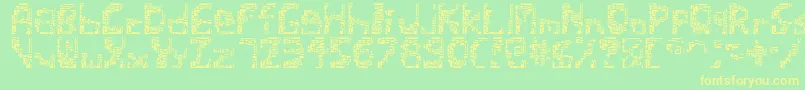 Shatteredsiliconwafers Font – Yellow Fonts on Green Background