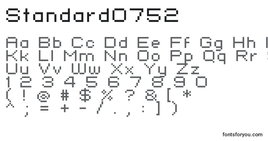 Schriftart Standard0752 – Alphabet, Zahlen, spezielle Symbole